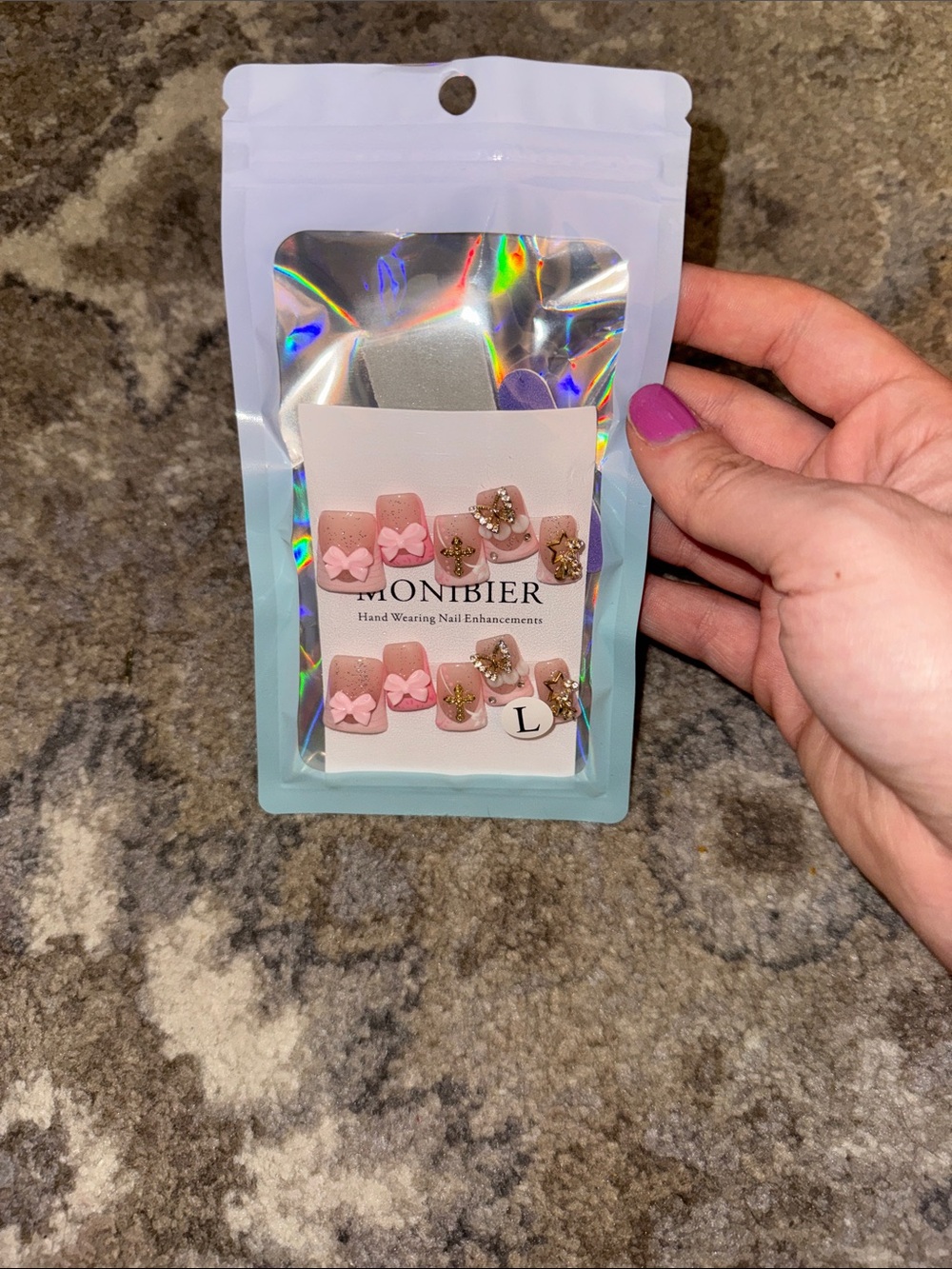 Pink 3D Bow Press-On Nail Set